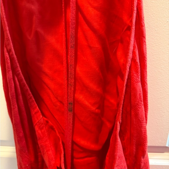 NWT Anthropologie Red Fringe Halter Valentines Tiered Fringe Maxi Dress 14 - Picture 9 of 11